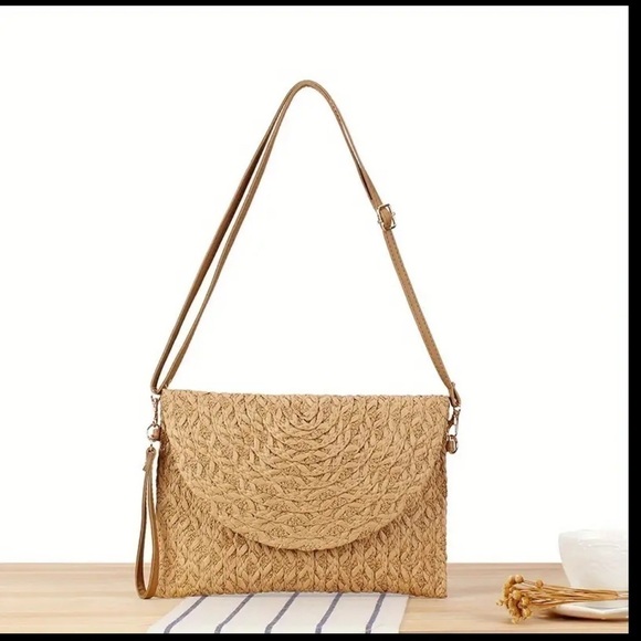 Jenny Louise Boutique Handbags - Argyle Woven Paper Envelope Clutch Bag